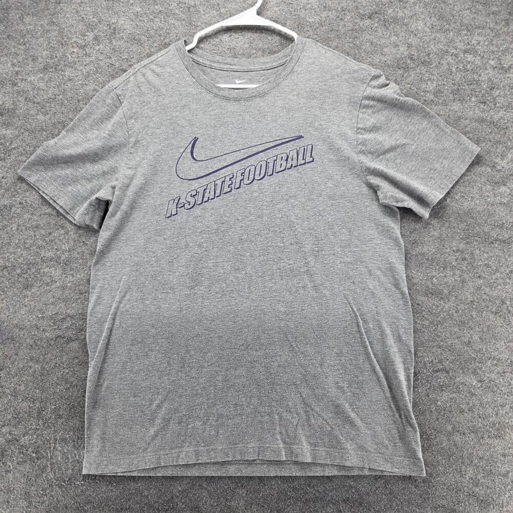 K-STATE FOOTBALL Shirt Mens M Gray NCAA Football Just Do It Tee Back Print Nike